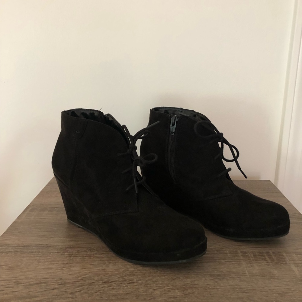 Suede Wedge Boots